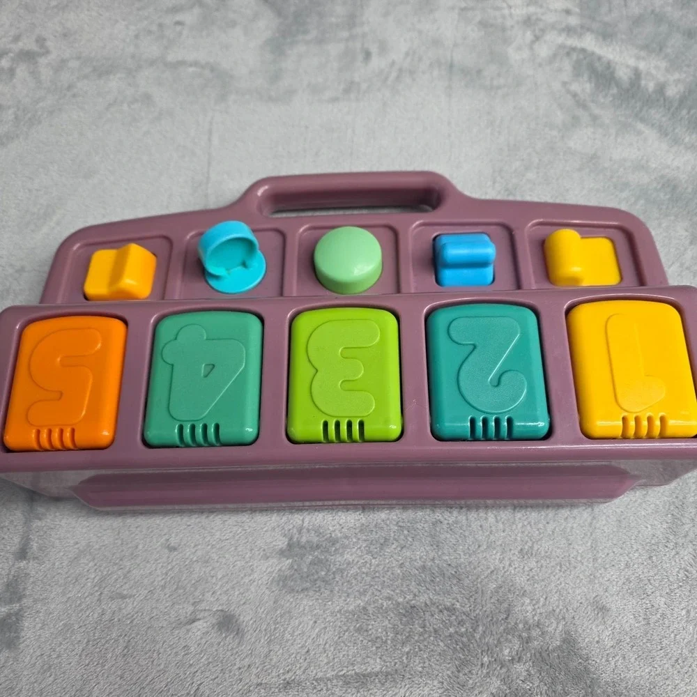 Vintage Playskool Pop Up Pals Baby Toy‎ 1995 Jungle Safari Animal Purple Base